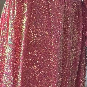 Ivy City Co Pink Sequin Midi Dress
